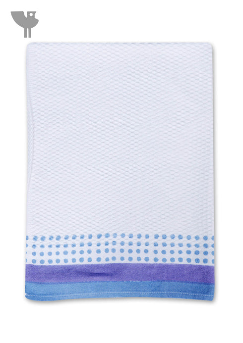 Handloom Cotton Bath Towel With Block Print Border